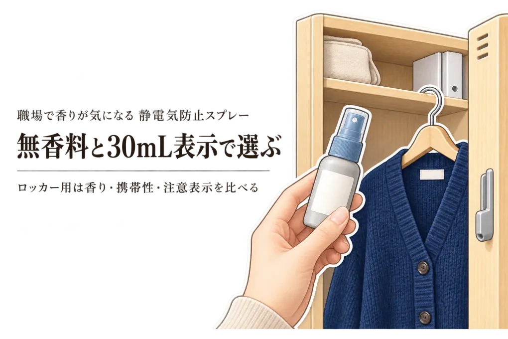楽天でレビュー数の多い静電気防止スプレーを比較｜職場ロッカー向け無香料・携帯用の選び方
