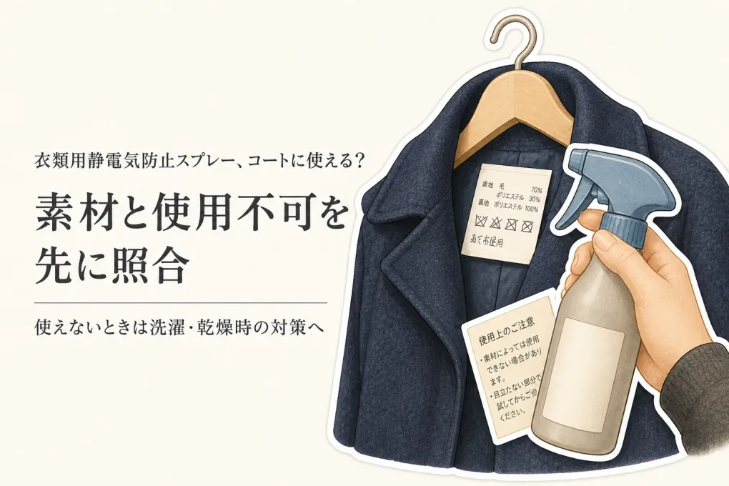 冬のコートを出す前に衣類用静電気防止スプレーは使える？素材表示と柔軟剤の選び方