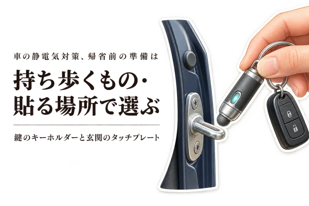 年末年始の帰省前に静電気対策を準備｜車用キーホルダーと玄関タッチプレートを使う場所で選ぶ